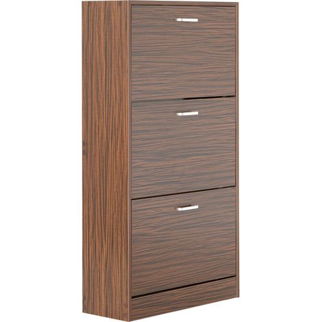 Scarpiera 3 ante 63x115 cm in legno zebrano (1/5)