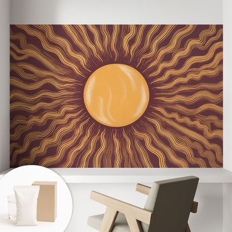 Papier peint avec colle pour décoration moderne de salon chambre à coucher cuisine et bureau Facile Rayons de soleil 104x70 cm (1/5)