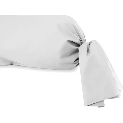Taie de traversin en coton 57 fils 45x135 cm UNI blanc, par Soleil d'ocre