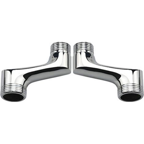 Raccord Contre Coudé Douche,Laiton Coudé RéDucteur,Bras Pivotant RéGlable,Raccord Mural Contre Coudé,Raccord Excentré 1/2 3/4,Chrome, (1/2)