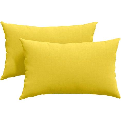Maison Exclusive - Coussins de canapé 2 pcs Jaune clair 50 x 30 cm tissu
