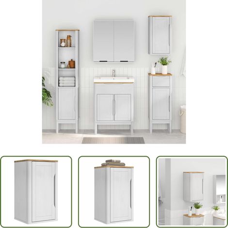 Holz Wandschrank - Badezimmer-Wandschrank mit Regal FLORO Weiß 35 x 30 x 60 cm (1/5)