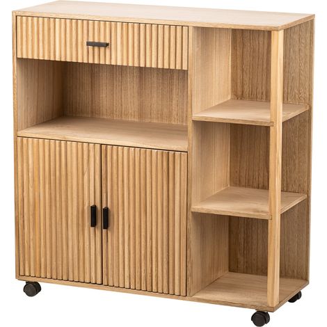 Nordlys – Desserte de cuisine en bois massif – 2 emplacements pour chaussures – Espace porte-manteau – Design moderne pour appartements et commerces (1/5)