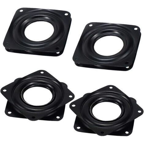 4 Pcs Plaque Pivotante à Roulement Plateau Tournant Lazy Susan Portant 360 ° Plaque Pivotante à Roulement Carré Plaque de Roulement Rotative 3 Pouce pour Table Chaise Télévision(Noir)