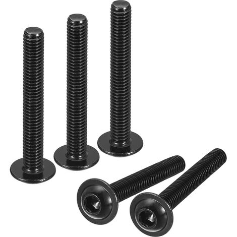 30 Pcs Vis À Tête Bombée À Embout Hexagonal M6x50mm (Noir) (1/5)