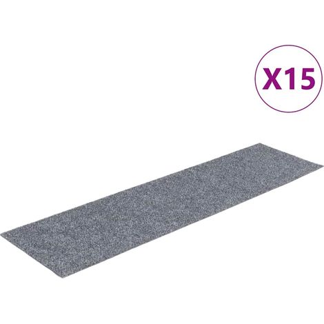Maison Exclusive - Tappetini per scale autoadesivi 15 pz 76x20 cm Grigio chiaro Rettangolari