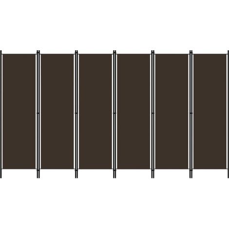 Cloison de séparation 6 panneaux, Paravent sur Pied, Séparation de pièce, Cloison mur écran Marron 300x180 cm GHJ94324 (1/5)