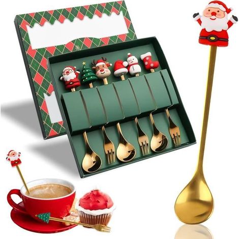 Cuillère à Café - Noël - Métal - Décoration Table - Cadeau de Noël - Multifonctionnelle (1/4)