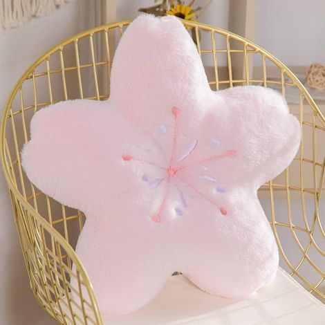 JSSEVN - Kawaii faux fur cushion 45 x 45 cm Pink Headrest cushion for sofa, bed, office chair, car seat (1/5)