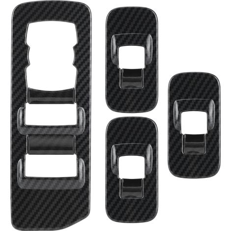 4 pièces garnitures de panneau de réglage de lève-vitre en fibre de carbone pour Ford F150 2015-2020 (1/5)