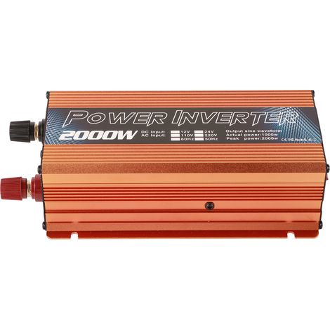 Convertisseur de puissance solaire universel pour voiture, en alliage d'aluminium, silencieux, à onde sinusoïdale modifiée, pour charge polyvalente, 2000 W (1/5)