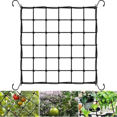 Filet de Tente de Culture,60 X 60 cm Filets de Treillis de Tente de Culture Filet de Soutien Treillis élastique en Maille avec 4 Crochets pour Plantes,légumes,Fruits,Fleurs (1/4)