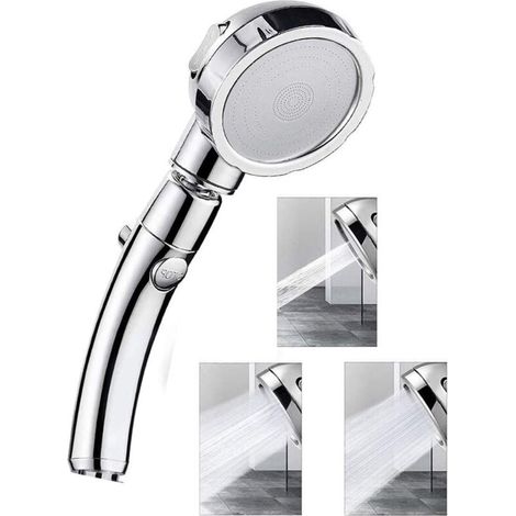 Pomme de douche, pomme de douche haute pression, rotation à 360 °, 3 modes haute pression pour économiser l'eau, pomme de douche en acier inoxydable ABS-Fei Yu