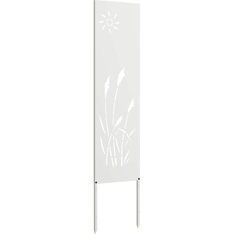 Écran de confidentialité de jardin Fretwork Blanc 32 x 140 cm (1/5)