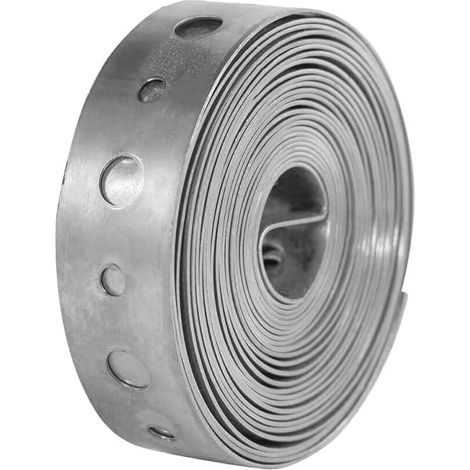 3/4" × 10 Feet Galvanized Steel Wire Strip, Perforated Strip for Fasteners, Fasteners for Fences, Pipe Supports and Construction Projects, Plumbing and DIY Projects. (1/5)
