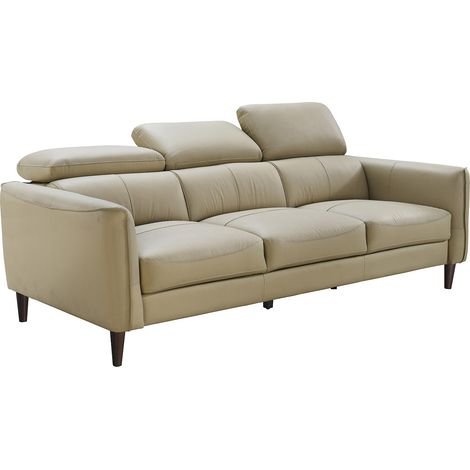 Canapé 3 places en cuir de buffle beige SALVI (1/4)