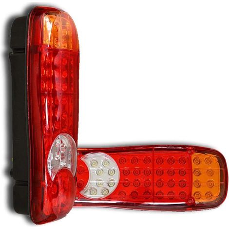 2 feux arrière universels à LED SMD 46 x 12 V, multifonctions, pour camion, remorque, caravane, camping-car, pick-up et voiture. (1/4)