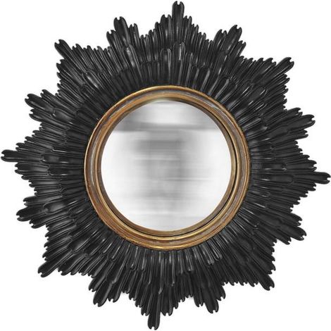 Miroir convexe soleil noir et doré 30cm (1/2)