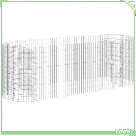 Lit surélevé gabion - FAFEICY - 152046 - 300x100x100 cm - Fer galvanisé - Argenté (1/5)