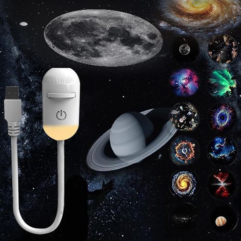 Projecteur Ciel Etoile 2-En-1, Projecteur Galaxie Veilleuse Usb,Projecteur De LumièRe Led Galaxy, Galaxy Projector à 360°Pour Voiture, SoiréE, DéCoration De Plafond[Energy Class G] (12) (1/5)