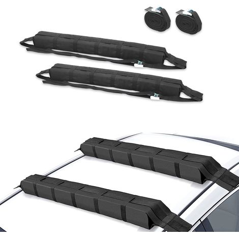 Fishtec – Barre de toit universelle 75 kg – Système de montage par sangles – Textile Oxford 600D résistant – Protection carrosserie mousse (1/5)