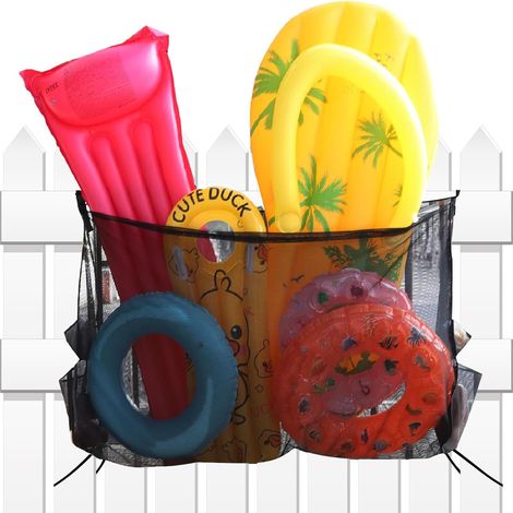 Hängendes Pool-Aufbewahrungsnetz, Poolspielzeugnetz, Aufbewahrungsnetz für Pool-Schwimmhilfen, geeignet für aufblasbares Spielzeug, Schwimmringe und Bälle, großes Fassungsvermögen (1/5)