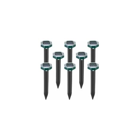 Lot de 8 pics repulsifs a ultrasons pour taupes, serpents et campagnols a energie solaire pour pelouse, jardin et cour, repulsif a sardines (1/5)