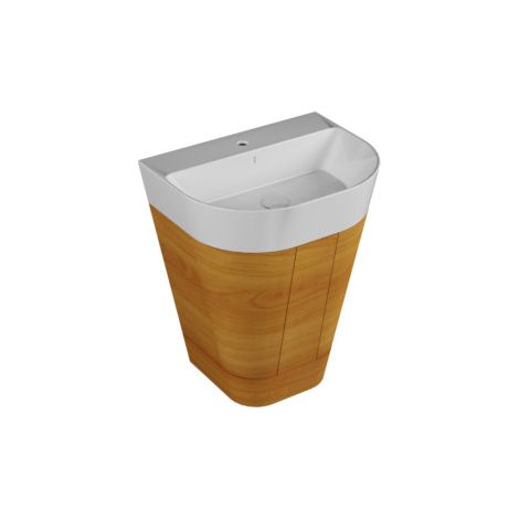 Mobile a terra con lavabo Forma cm. 59x47 cemento di Ceramica (1/2)