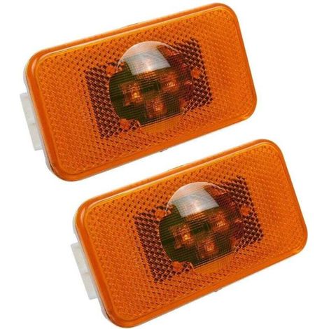 2 luces LED de posición laterales de 24 V con 4 LED para luces de advertencia de camiones y automóviles -Crezuo