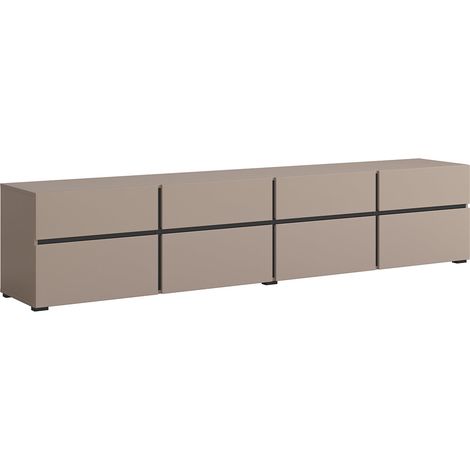 Meuble TV 4 portes 225 cm Lilia Taupe (1/5)