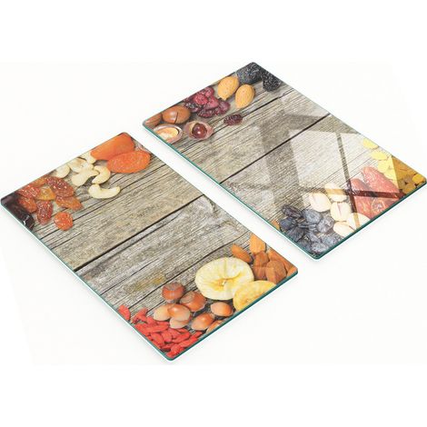 Tablas de cortar decorativas de vidrio templado para frutas secas, 2 x 30 x 52 cm