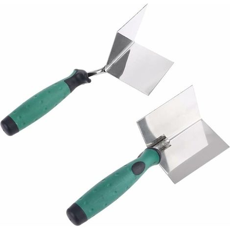 DEESSE SHOP - L'outil d'angle de cloison sèche de 2 pièces fléchit pour l'outil ergonomique de poignée de truelle d'angle d'angle de 90 degrés fait de feuille d'acier inoxydable de haute qualité (1/5)