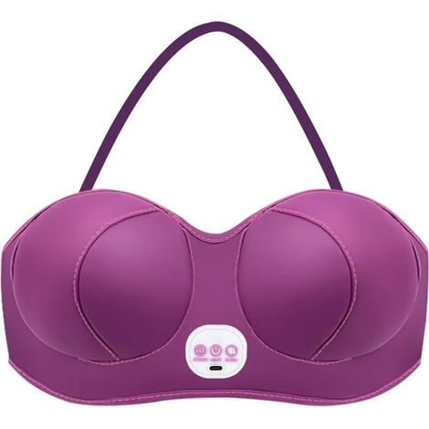 Masseur D'Agrandissement de la Poitrine Vibration Compresse Chaude Soutien-Gorge de Massage Électrique Rechargeable pour Augmentation Mammaire Débouche les Méridiens (1/5)