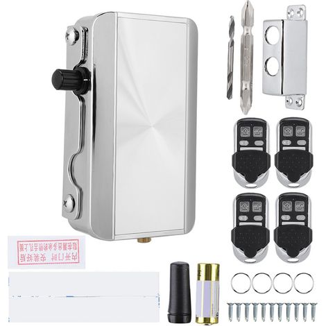 Serrure connectée sans fil Acier inoxydable Antivol Télécommande cryptée Installation facile Autonome par piles Design fin (1/5)