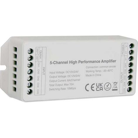 V-TAC VT-2435 Amplificatore per Strip LED 5 Canali RGB 12V - 24V sku 2914 (1/3)