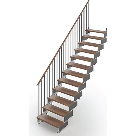 Scala dritta 12 gradini - Larghezza 85cm - Legno e bianco - COMPO85V/SAMNOY-12