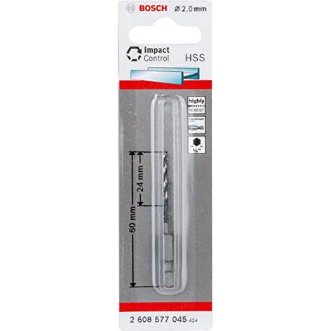PUNTA BOSCH PER FERRO IN HSS CON ATTACCO DA 1/4" D.2 mm (1/4)