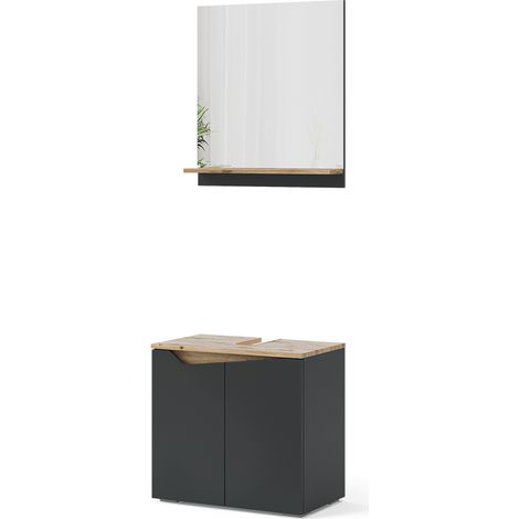 Conjunto de muebles de baño Marelle, Antracita, 2 partes, Vicco