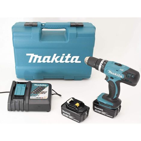 Trapano avvitatore a batteria c / percussione 18V c / batteria di riserva Makita DHP453RFX4