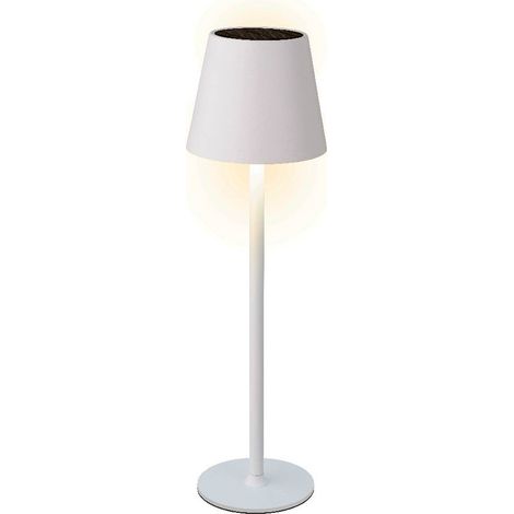 Lumineo Solar Tischlampe weiß - Ø 11 cm Höhe 37 cm -  Eisen