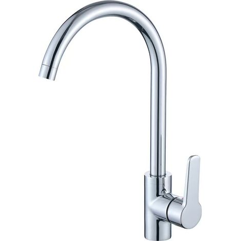 Wholesale copper kitchen sink faucet with large bend, hot and cold water, swivel design, suitable for washing machines, kitchens, and household sinks - copper flat tee style.
