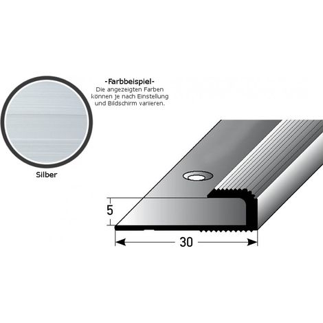 Einschubprofil "Cavan" für Laminat, 5 mm Einfasshöhe, Aluminium eloxiert, gebohrt-silber-1000