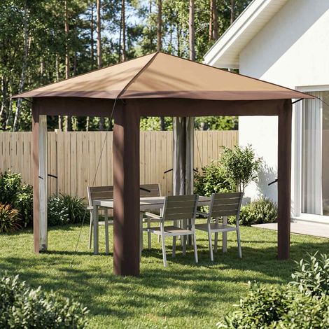 vidaXL Gazebo sin Pared Lateral 2,6 x 2,6 m Beige y Marrón (1/5)