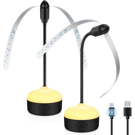 Desktop Fly Repellent Fans, 2-Pack Rechargeable Fans with LED Lights  Ideal for Parties (1/5)