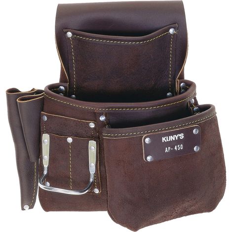 Kunys AP-450 Leather Journeyman Half Apron for Professional Craftsmen and Tradesmen