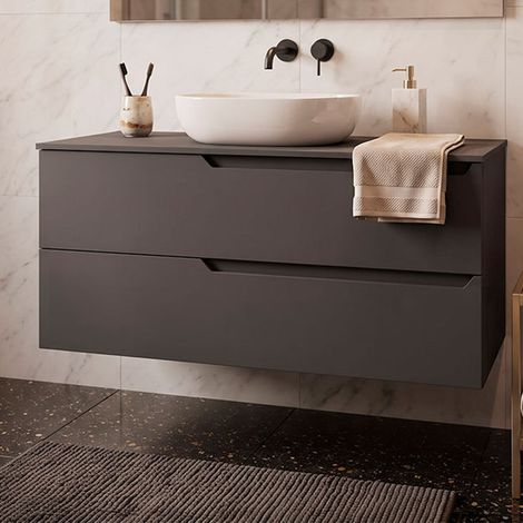 Kibath Mueble+lavabo VICTORIA 80x45 cm grafito 2c susp. (1/5)