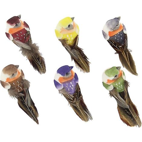 6-teilige künstliche Vogeldekoration (1/3)