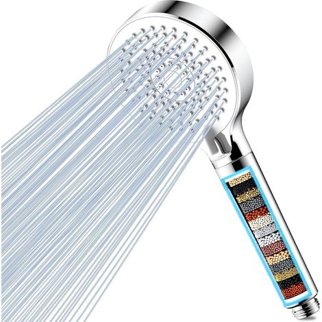 Duschkopf Hochdruck 5 Strahlarten Hartes Weiß 20 Schichten Filter (1/5)
