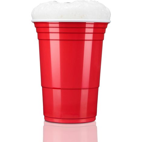 TRESKO Bicchieri rossi per feste, 50 pezzi, bicchieri riutilizzabili, bicchieri di plastica, bicchieri per birra pong per feste (1/5)
