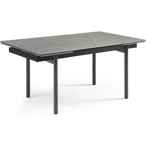 Table extensible 180/260 cm céramique gris marbré pieds droits - ARIZONA 09 (1/5)